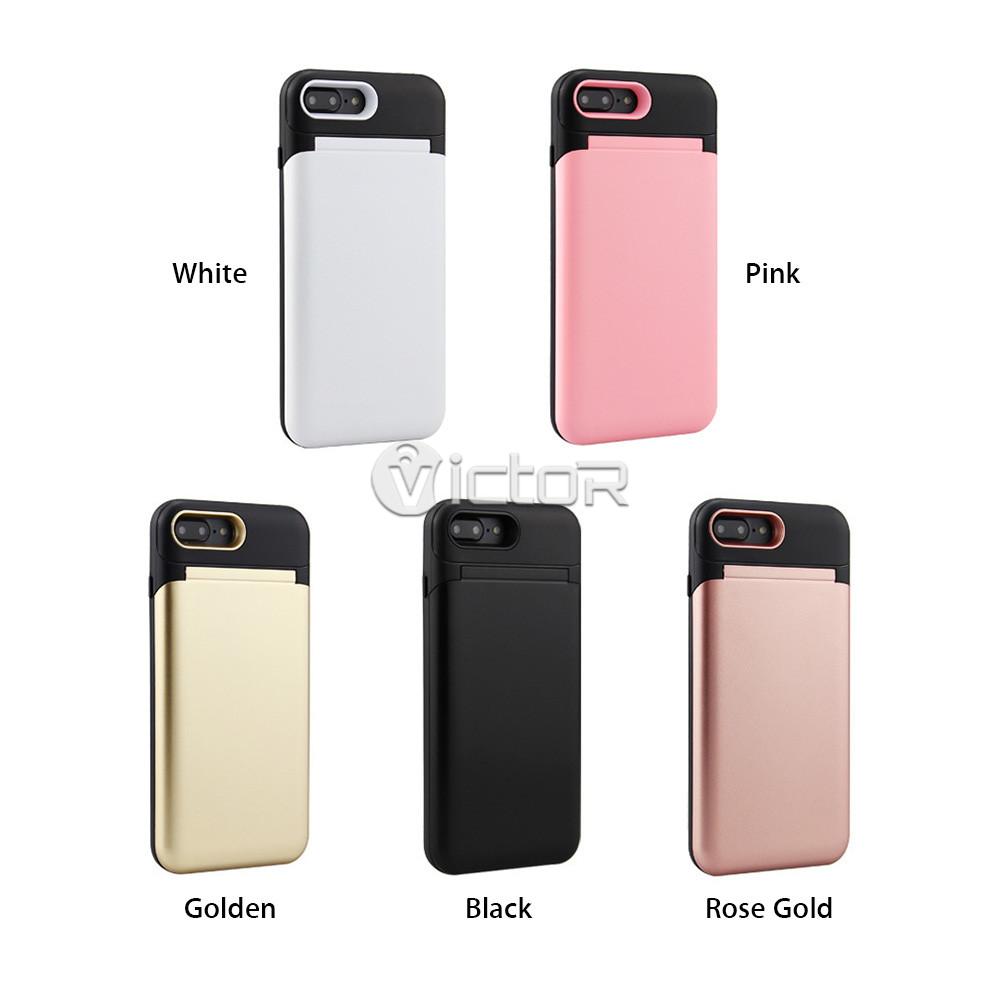 Strong iPhone 8 Plus Case with Card Slot and Mirror